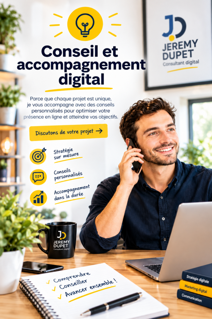 Conseil et accompagnement digital pour TPE et indépendants, par Jeremy Dupet