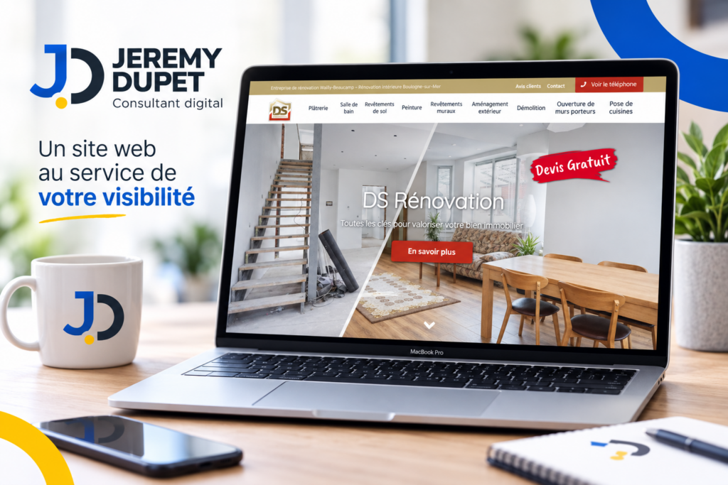 Site internet de DS Rénovation, entreprise de rénovation